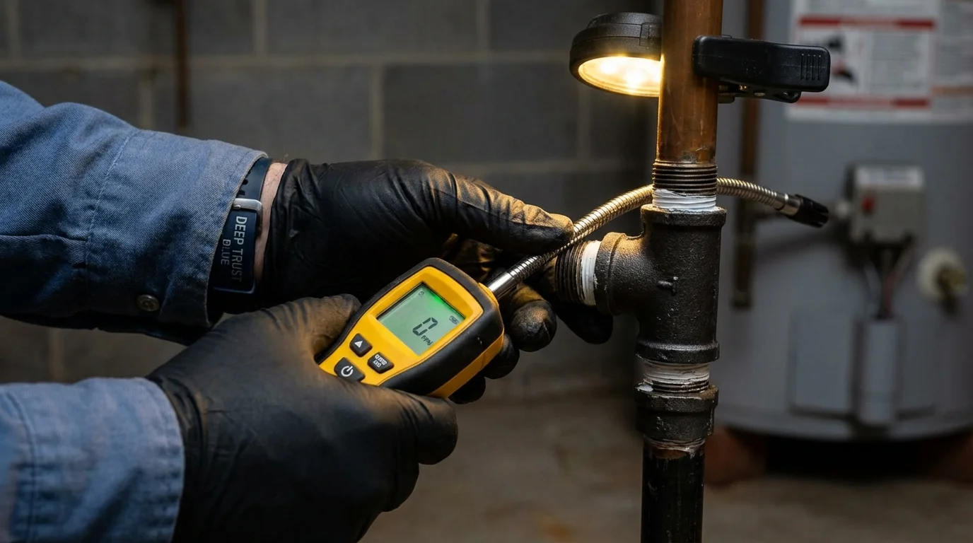 Gas leak detection with electronic sniffer by Johns Plumbing LLC in Abilene